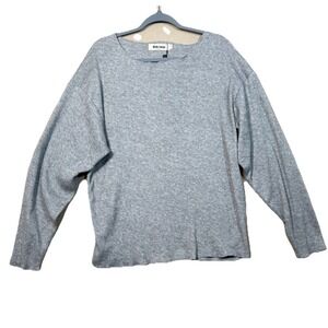 New Real Takai Men L Gray Knit Pullover LS Pullover Top Stitched Raw Edge Indie